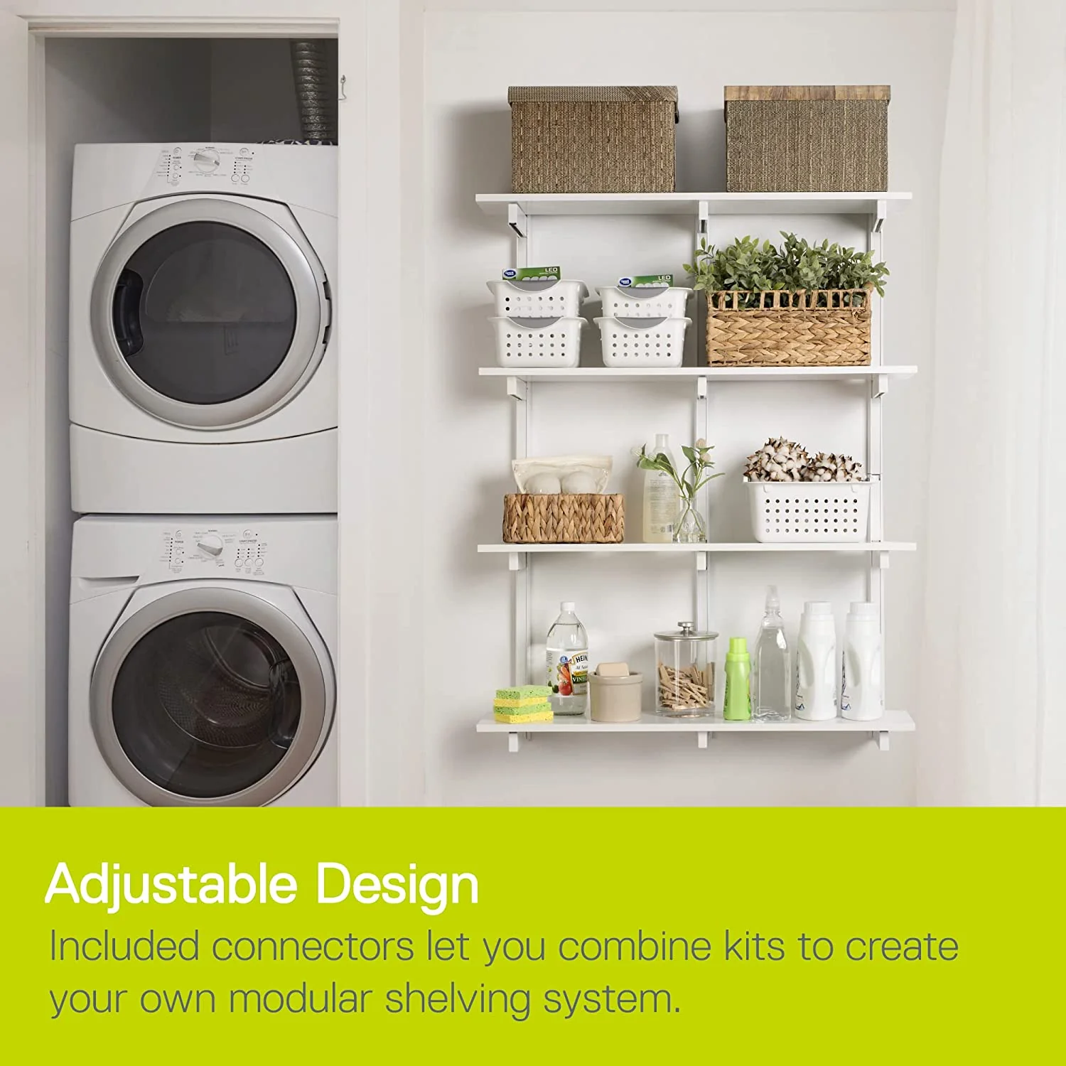 2-Tier Premium Shelving Kit, White - Image 13