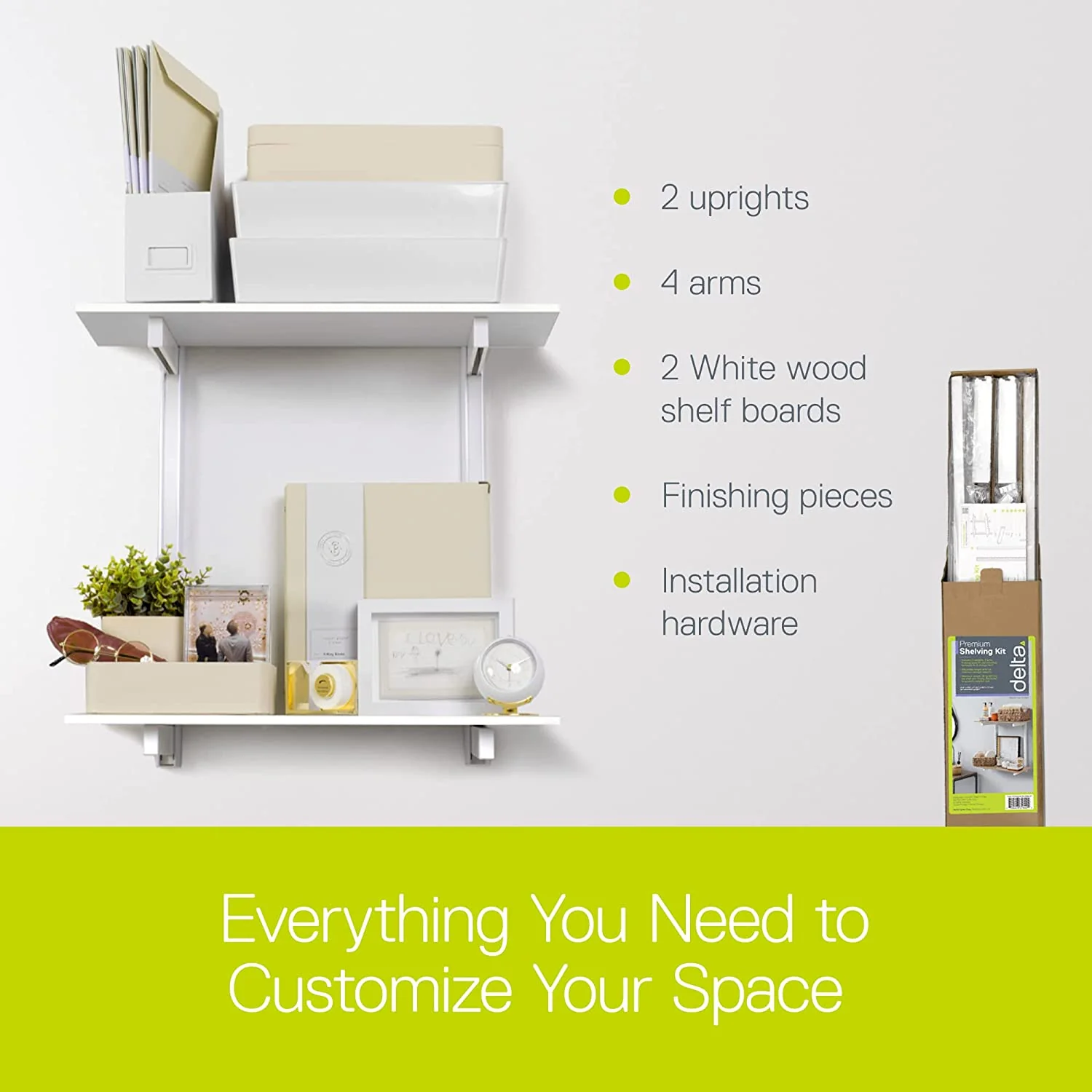2-Tier Premium Shelving Kit, White - Image 9