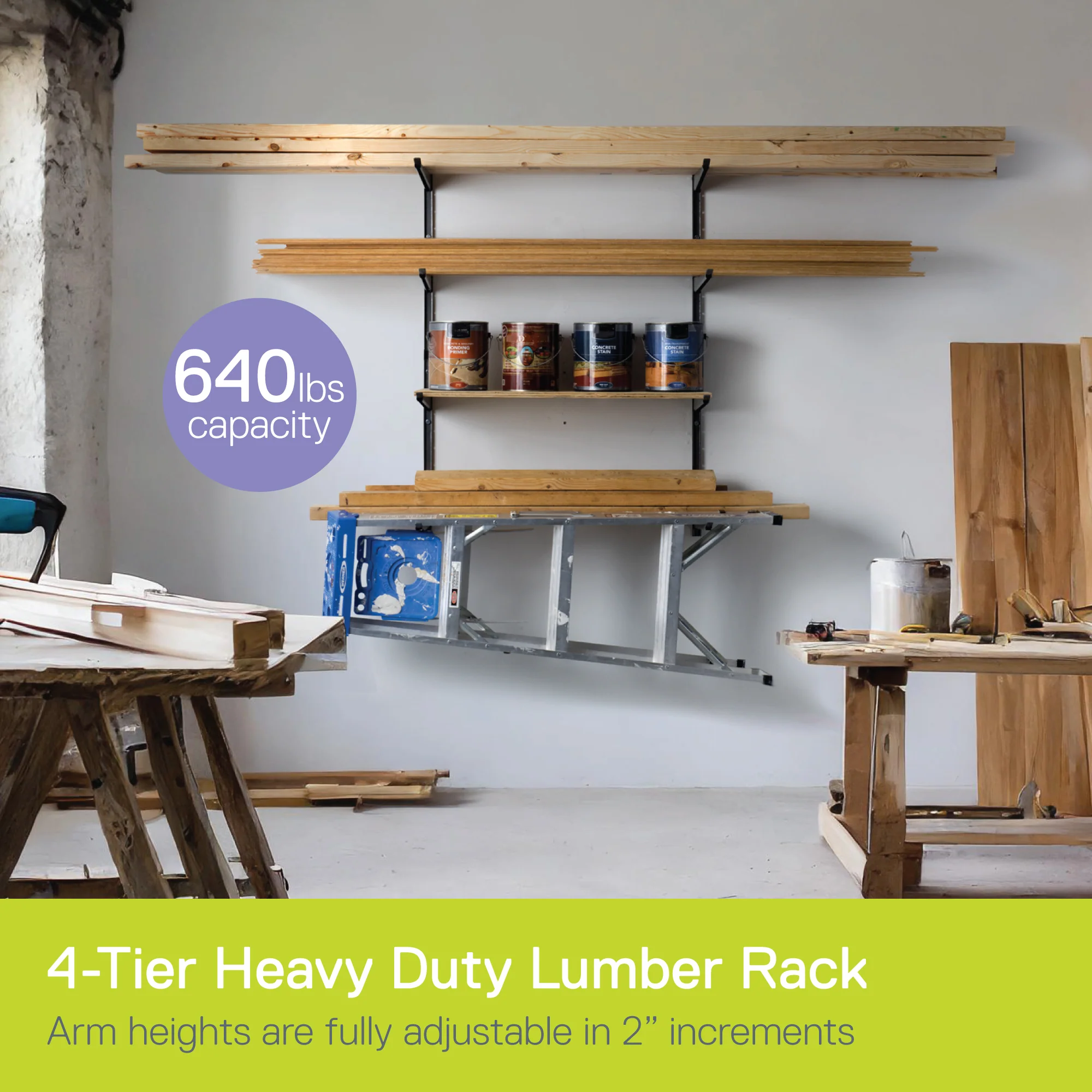 4-Tier Heavy Duty Wall Storage Rack - Image 6