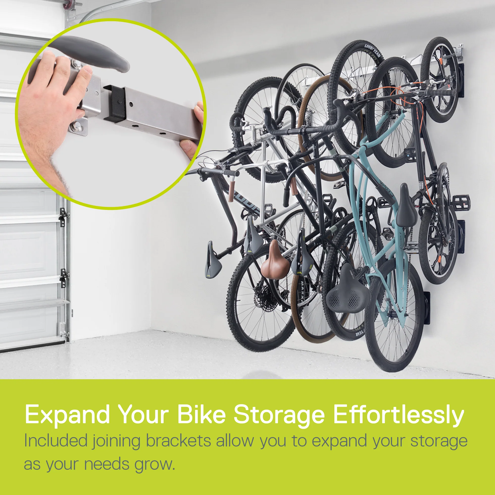 Six Bike Wall Mounted Rail Rack - Image 7