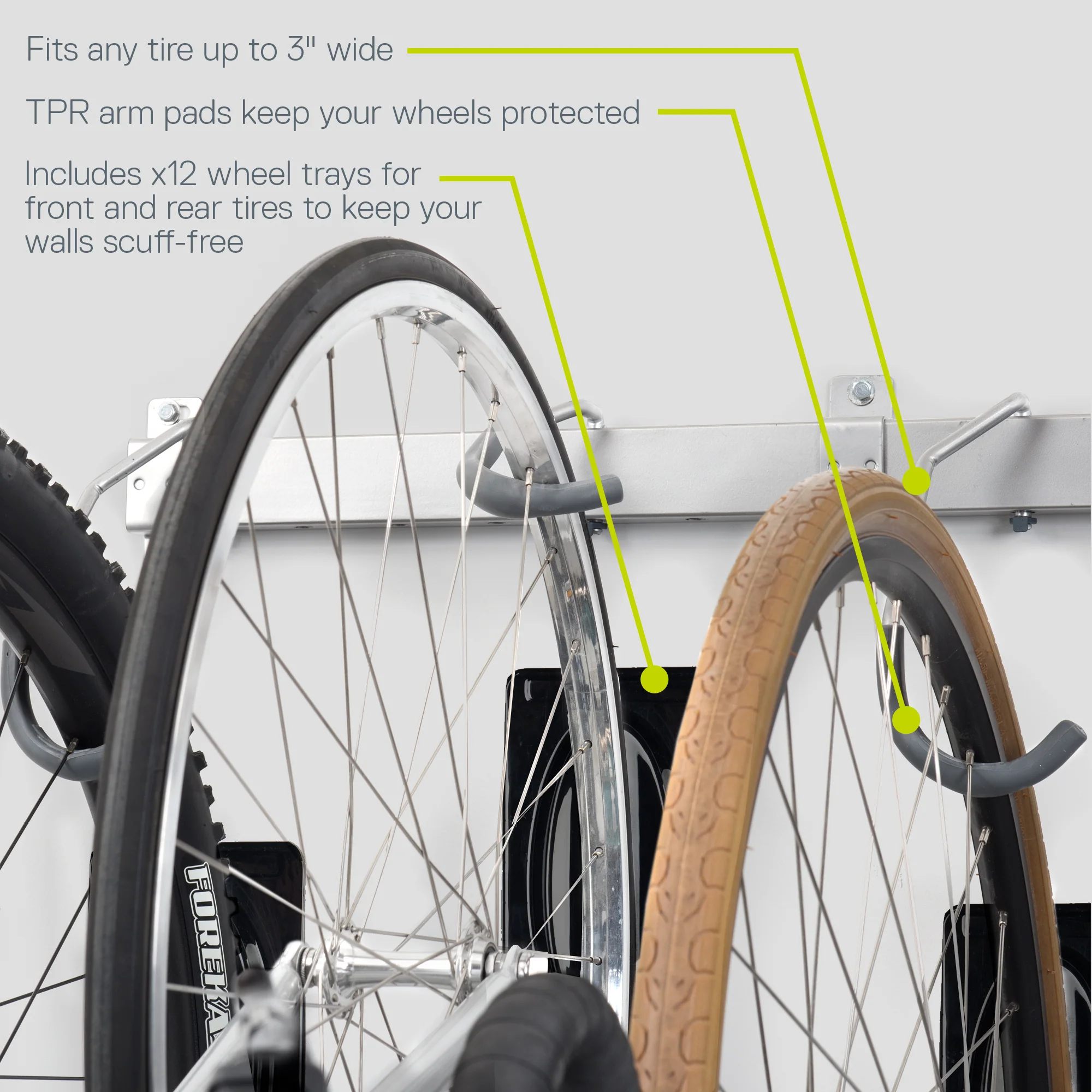 Six Bike Wall Mounted Rail Rack - Image 8