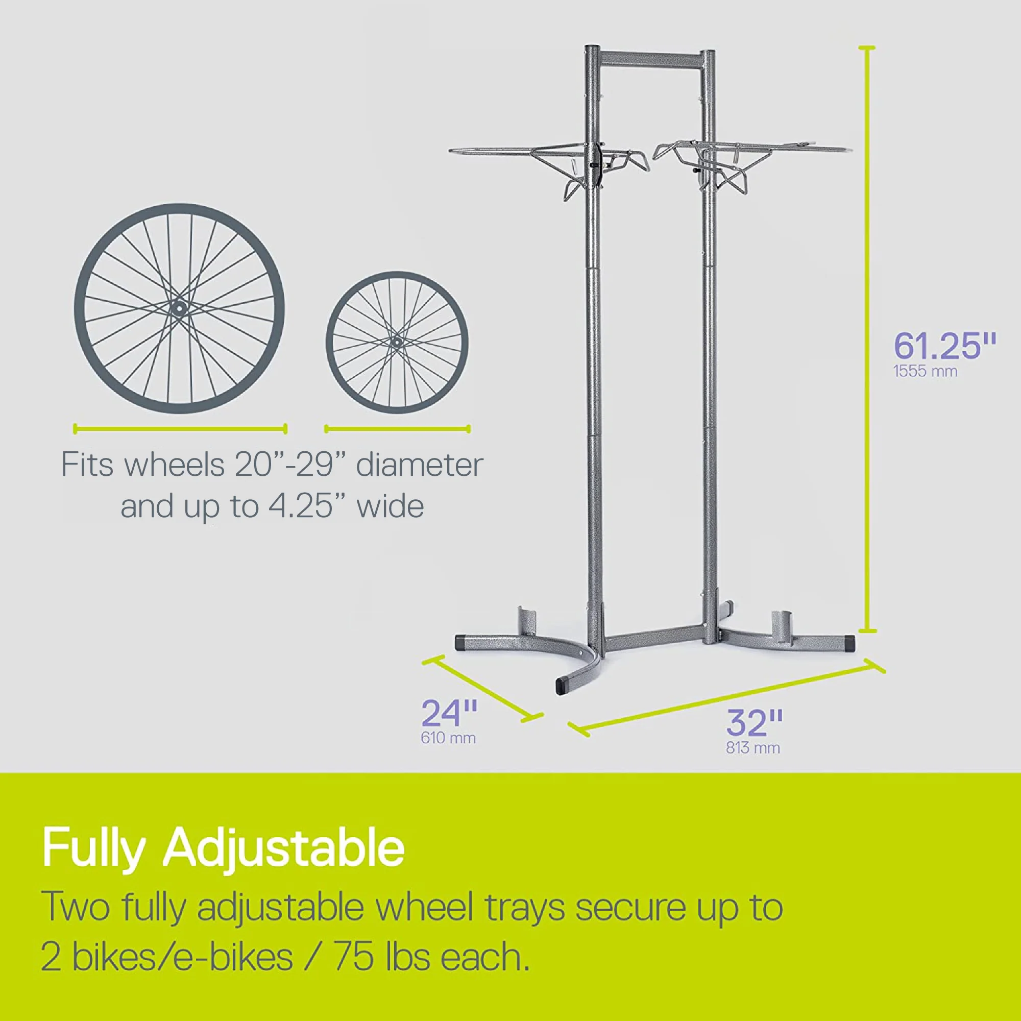 Heavy Duty Two Bike Upright Stand - Image 11