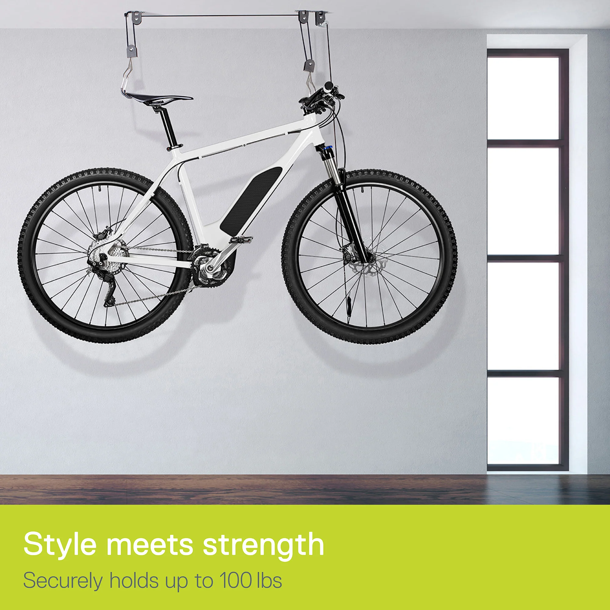 Single Bike Ceiling Hoist with Straps - Image 4